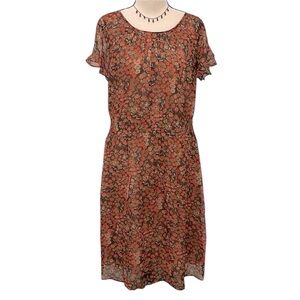 SUNDANCE | Silk Floral Smocked Waist Summer Dress Lined Sz 8